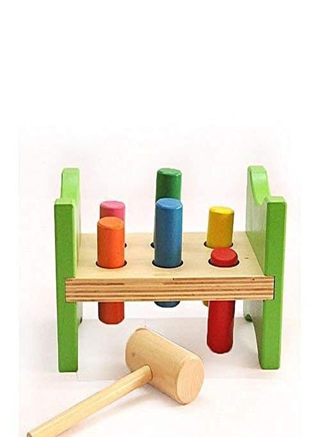 SHORO Classic Wooden Pounding Bench Toy for Toddlers, Pound & Tap Wood Hammer & Colored Pegs | Developmental & Sensory Toy for Boys & Girls - Image 1